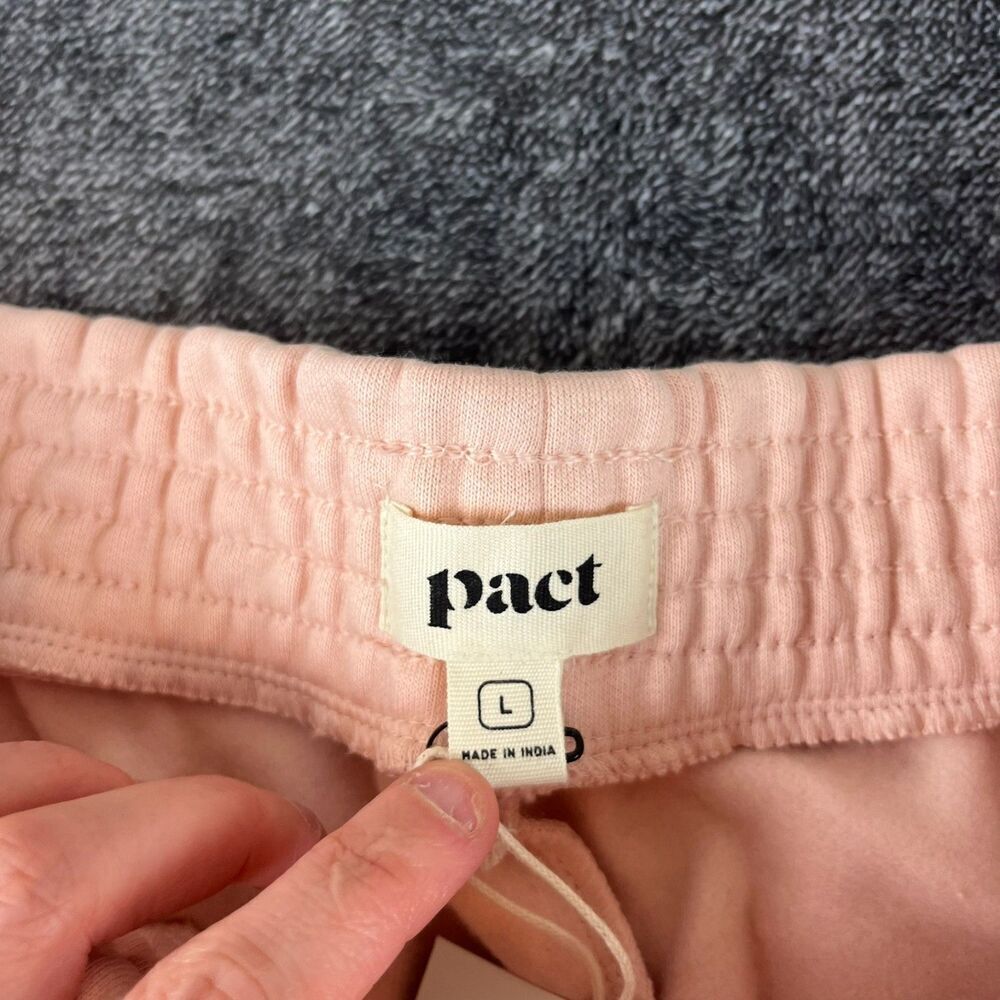 Pact Courtside Fleece Split Ankle Wide Leg Sweatpants Blush Posey Women's L NWT - Picture 5 of 11